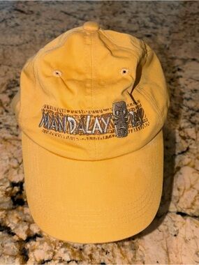 Mandalay Bay Resort Las Vegas Yellow Brown Embroidered Logo Cotton Baseball Cap